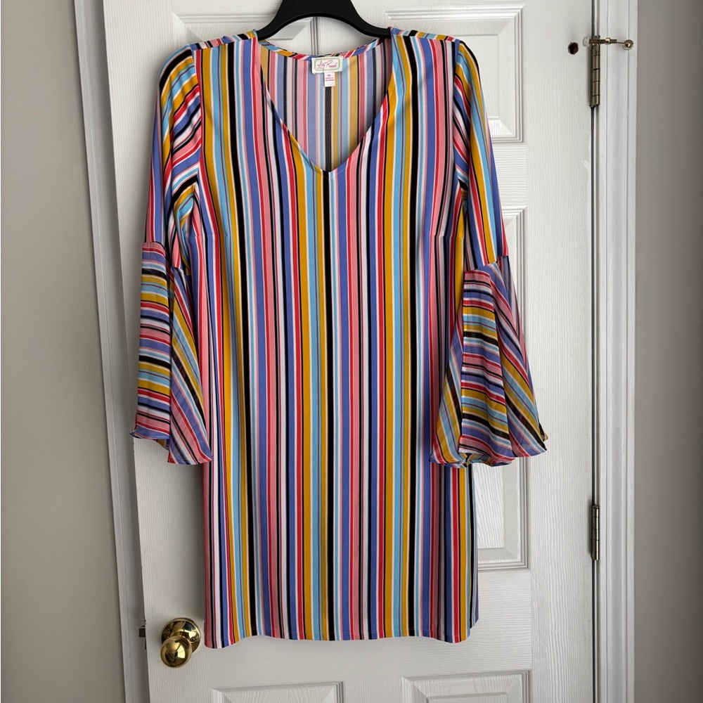 Multicolor Striped Long Sleeve Dress